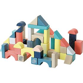 Vilac Blocs en bois colorés Canopée 54 pcs, Vilac