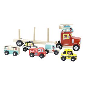 Vilac Camion en bois avec petites voitures