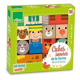 Vilac Cubes sonores en bois Ferme