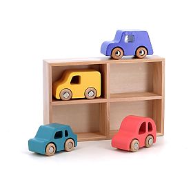 Vilac Ensemble de 4 petites voitures en bois City Vilacity, Vilac