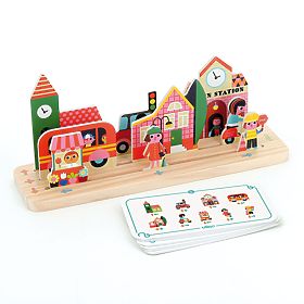 Vilac Jeu de logique en bois Construis-le correctement ! Ville