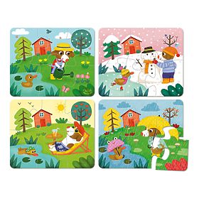 Vilac Puzzle en bois 4 saisons, Vilac