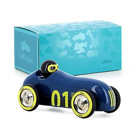 Vilac Voiture en bois Old Sport Compet bleu foncé, Vilac