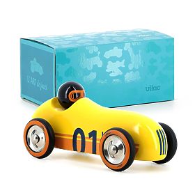 Vilac Voiture en bois Old Sport Compet jaune