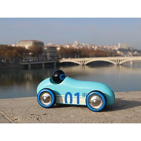 Vilac Voiture en bois Old Sport Compet turquoise