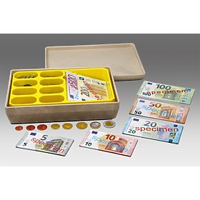 Wissner Caisse avec billets et pièces en euros