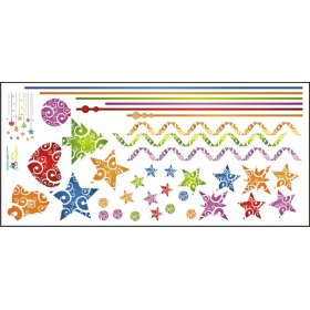 Stickers vitres motif Noël 04 - mélange de couleurs