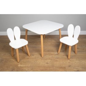 Ourbaby - Table et chaises enfant avec oreilles de lapin