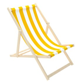 Chaise de plage Stripes - jaune-blanc, CHILL